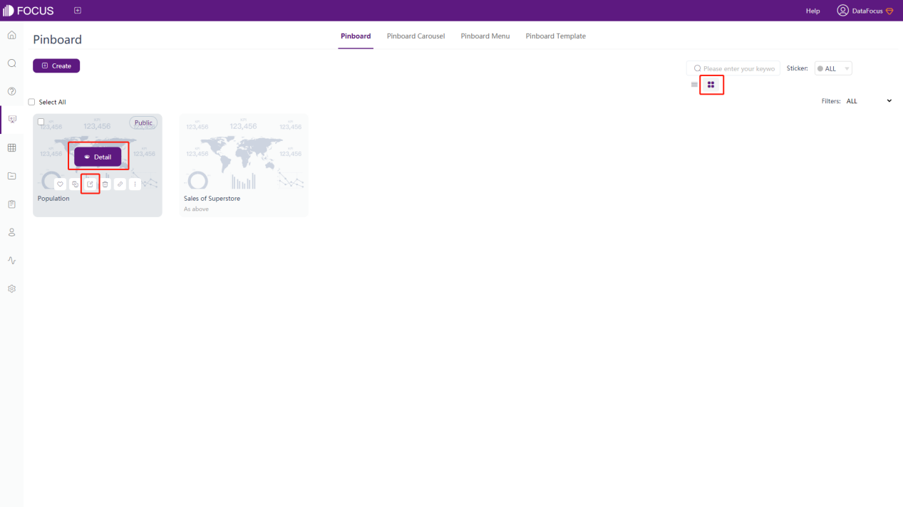 Figure 5-2-1 View dashboard - thumbnail